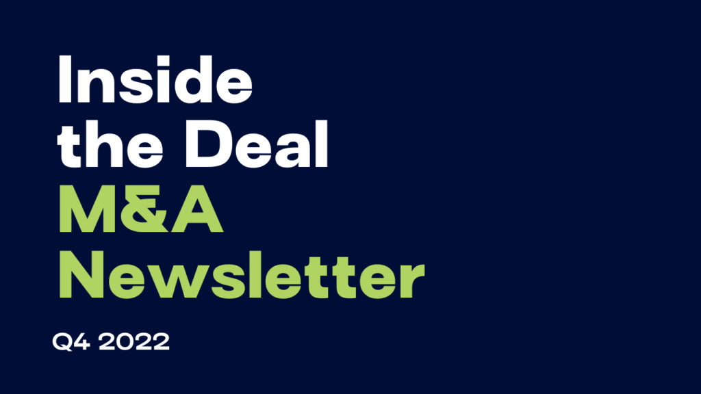 Inside the Deal M&A Newsletter Q4 2022 Advisor Resource Center